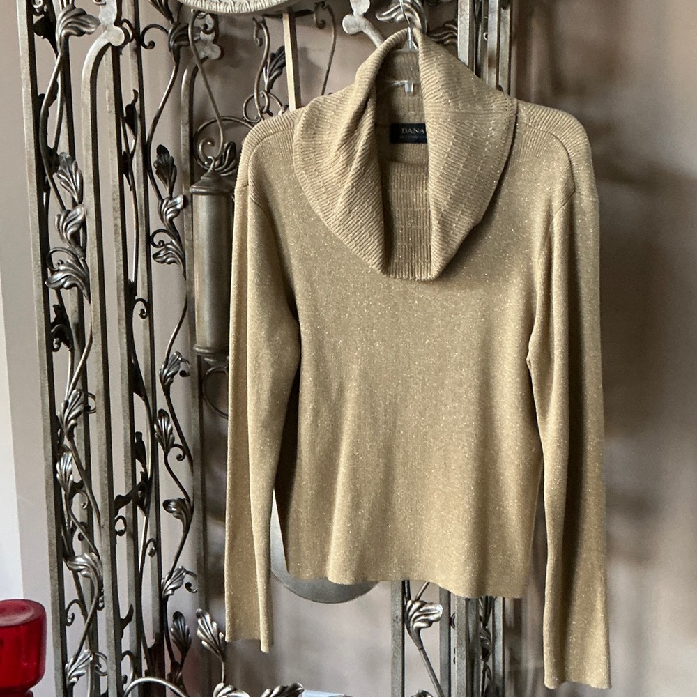 Dana Buchman Cowl Neck Sweater in Beige